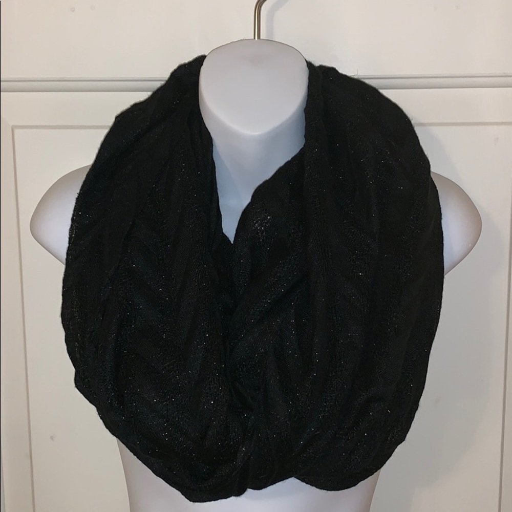 Charming Charlie Black Sparkle infinity Scarf